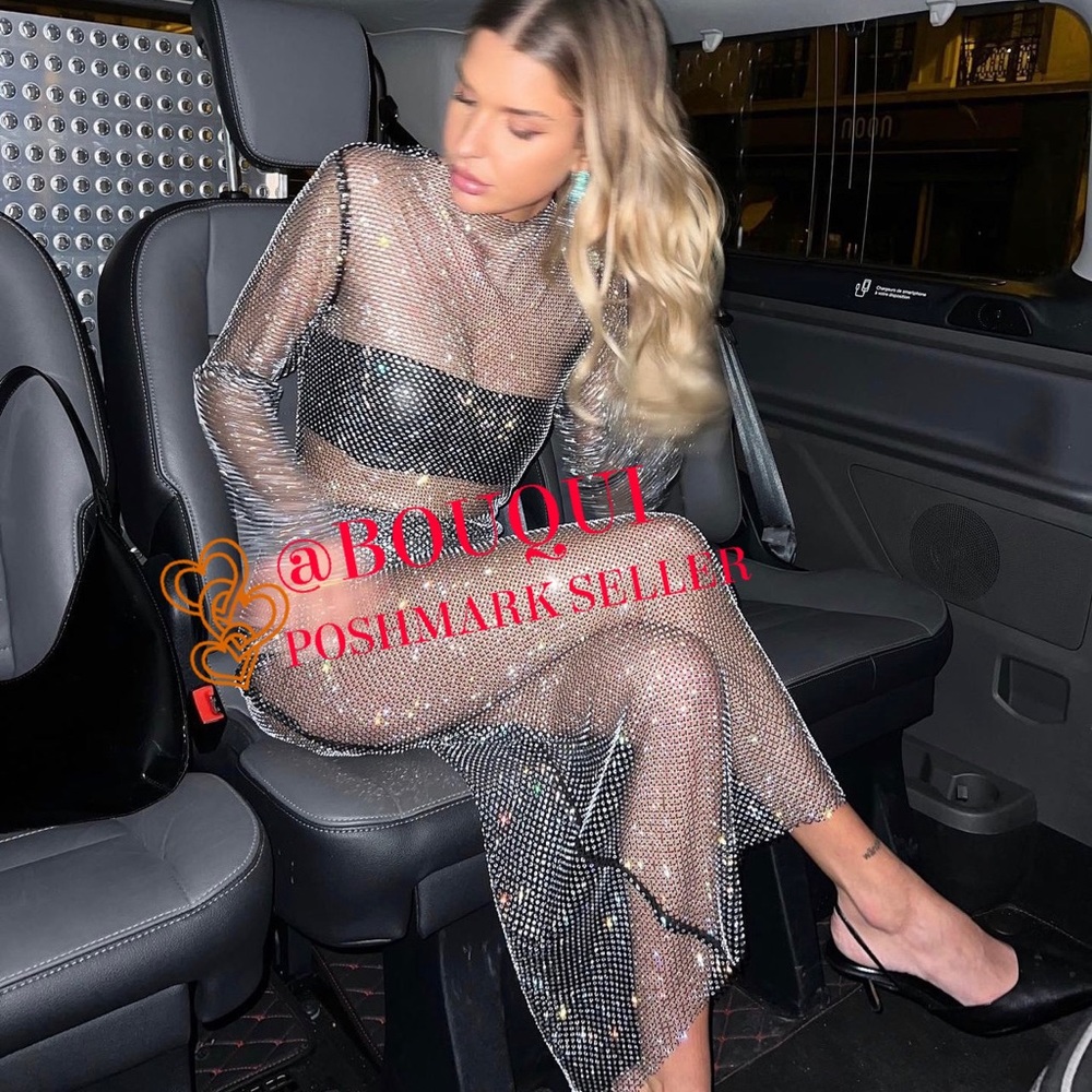 BLOGGERS FAV ZARA BLACK RHINESTONE MESH DRESS